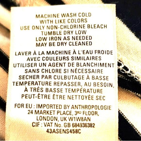 Anthropologie Maeve Ardennes Beige & Black Striped Maxi Skirt Petite Size SP - Picture 8 of 8